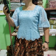 PIPO Atasan Blouse Brokat kebaya BLUS SEMI RENDA KEKINIAN