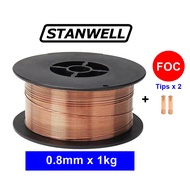 MIG welding wire for mild steel ER70S-6 ER50-6 1kg 0.6mm, 0.8mm & 1.0mm (use CO2 gas)