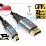 [Local SG Stock] Mini Displayport DP to Displayport DP 8K60Hz High Refresh Rate Thunderbolt 2 Cable