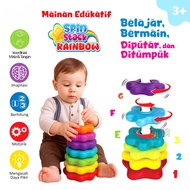 Toys Baby Rainbow Tower Spinner Stack