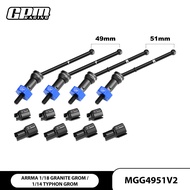 GPM 4140 Carbon Steel Front & Rear CVD Drive Shafts With Alloy 7075 Wheel Hex (Pins Thickened 2mm) F