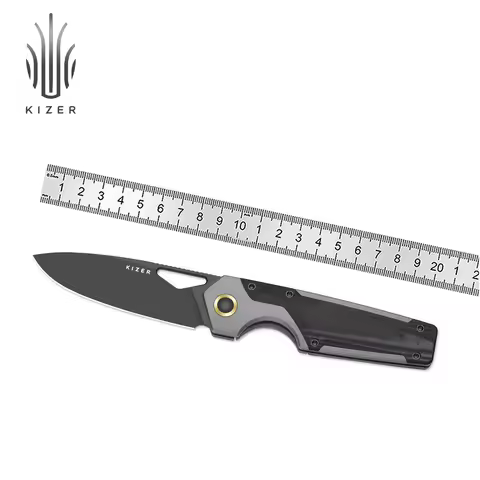 Kizer EDC Folding Knife Serpentine Ki3759FDA1/Ki3759FDA2/Ki3759FDA3 Titanium Handle with Elmax/M390 