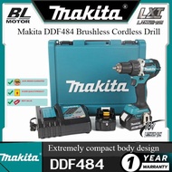 【Original sale】 Makita 2024 new genuine DDF484 rechargeable brushless pistol drill lithium battery electric drill multi-function electric screwdriver 18V hand electric drill 2 batteries 1 charger compact body design dustproof and waterproof technology