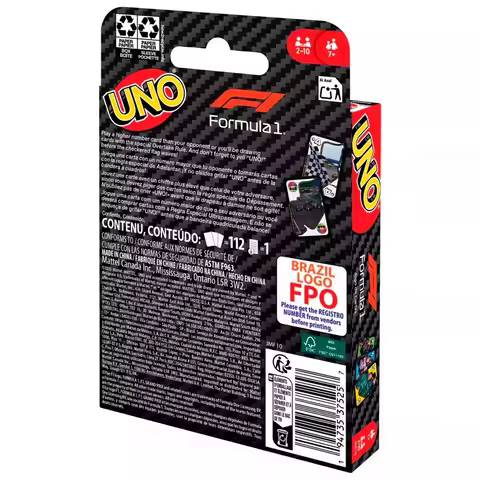 Mattel UNO F1 Card Game, Official Formula 1 Themed Racing Deck for Adult Fun Party & Family Game Nig