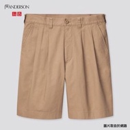 UNIQLO JW ANDERSON 聯名 卡其色 大地色 百慕達 打褶 短褲 卡其褲 學院風 老錢風