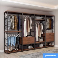 Clothes Hanger Rack Or Open Wardrobe Rack Standing Household Bedroom Simple Double-Layer Open Wardro