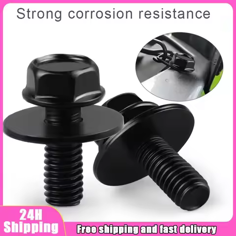 20PCS Car Screws Bolts For Toyota Truck Body Bolts- M6-1.0 X 16mm Long- 10mm Hex- 17mm Washer- 20pcs