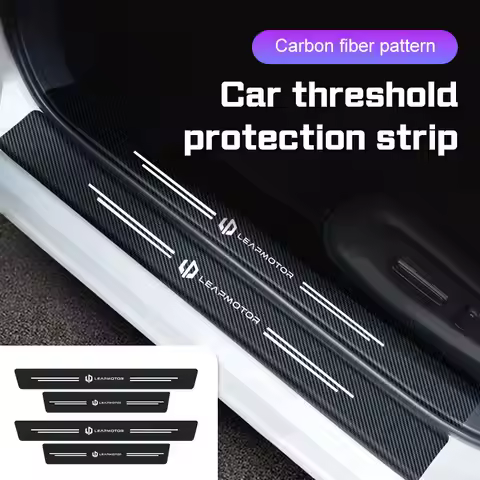 For Leapmotor T03 S01 C11 C01 C10 C16 B10 4Pcs Carbon Fiber Car Door Sill Sticker Threshold Pad Prot