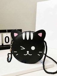 1pc Lindo Gatito De Dibujos Animados Monedero Bolso Cruzado, Estilo Coreano Niños Mini Bolso De Hombro Para Jardín De Infantes, Estudiantes De Escuela Primaria