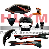 RXZ HLYM 100% ORIGINAL YAMAHA 5PV CATAL CATALYZER HITAM + ORANGE BODY COVER SET WITH TANK TANAM STIC
