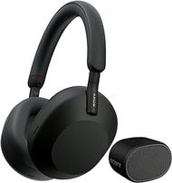 Sony WH-1000XM5 Wireless Noise Canceling Over-Ear Headphones (Black) Extra Bass Portable Bluetooth Speaker Bundle (2 Items)