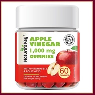 【Ready Raya Stock】Nature’s Key Halal Apple Cider Vinegar Gummies Healthy Fitnes Edible 1000mg Vitami