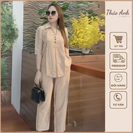 Sleeve shirt, long pants, soft and cool material, Code B89