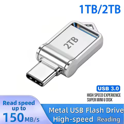 Flash Drive Cam Accessories 2TB High-Speed USB 3.0 Type-C OTG Metal Pen Drive 1TB Portable Memory US