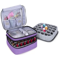LUXJA Nail Polish Storage Box, Can Hold 30 Bottles (0.5 fl oz/15ml), Double-Layer Design, Suitable f