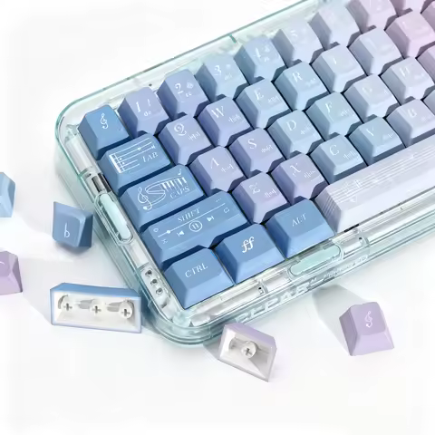 KBDiy Lost Notes Blue Keycaps Retro Cherry Profile Alice PBT Keycap Custom For MX Magnetic Switch Ga