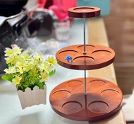 Tháp 3 tầng gỗ tự nhiên bày bia nước ngọt - Đồ thờ