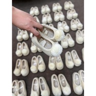 BACHOO Korean style fur doll shoes with white round cotton balls, extremely cute for little girls we
