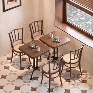 Western Restaurant Chair Dining Table Chair American Milk Tea Shop Table Combination Retro Cafe Baki