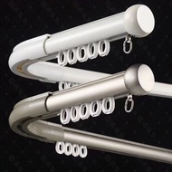 Stainless Steel round Adjustable Extendable Curtain Rod Telescopic Mute Smooth Corner L-Type U-Type 