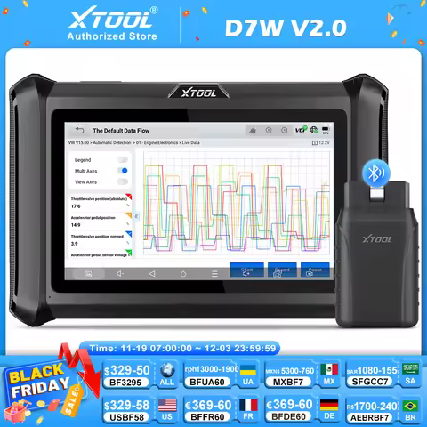 New XTOOL D7W Bluetooth Diagnostic Tool Bidirectional ECU Coding OE-Level All System Automotive Scan