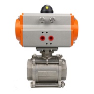 DN8 DN10 DN15 DN20 DN25 DN32 DN40 DN50 Three Piece Pneumatic Ball Valve With High Platform 304 Doubl