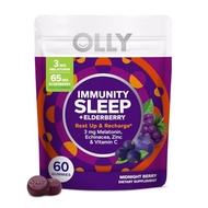 OLLY Immunity Sleep Gummy, Immune and Sleep Support, 3mg Melatonin, Echinacea, Zinc, Vitamin C, Chew