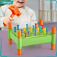 CCAngel Hammering Pounding Toy Stacking Peg Board Toy Education Game Interactive Color Cognitive Pounding Bench Toy for Preschool