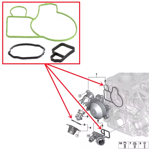 Engine Water Pump Thermostat Gasket 11517805190 For BMW For BMW E81 E87 E82 E88 E90 E91 E92 E93 E60