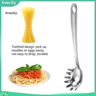 livecity|  Pasta Scoop Food Grade Heat-Resistant Stainless Steel Noodle Tongs Pasta Spoon Spaghetti 