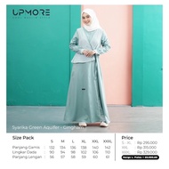 Upmore-Gamis Syarika Green Cotton Yarndyed Polos Kombinasi Kotak