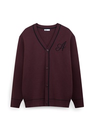 AIIZ (เอ ทู แซด) - AIIZ เสื้อคาร์ดิแกนคอวีผู้ชายผ้าถัก AIIZ Mens A Logo Tipping Cardigan