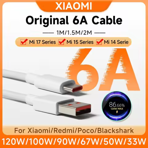 Xiaomi 6A Usb Type C Cable 120W 100W 90W 67W Turbo Fast Charger for Mi 17 15 14 13 Pro 12 Ultra Poco