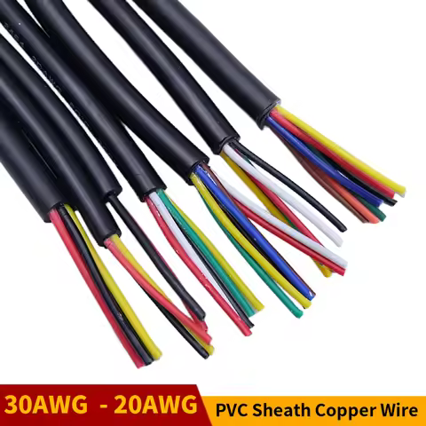 Sheathed Wire Cable 30 28 26 24 22 20 18 AWG Tinned Copper 2 3 4 5 6 7 8 10 Core Electronic Audio Wi