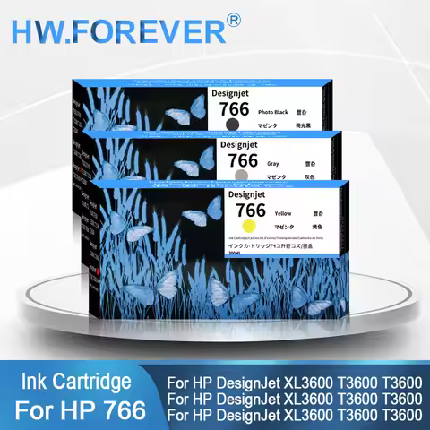 For HP 766 766XL Compatible Ink Cartridge 300ML P2V92A P2V94A P2V89A P2V90A P2V91A P2V93A For HP Des