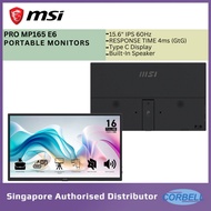 MSI PRO MP165 E6 15.6" Flatscreen Portable Monitor/FHD/IPS Panel/60hz Refresh Rate 4ms/build-in spea