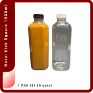 Kick Square Bottle 1000ml (Box) | 1L Square Kale Plastic Bottle