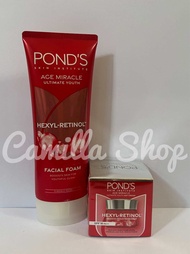 Paket Ponds Age Miracle Facial Foam 100ml + Ponds Age Miracle day Cream 9gr (2produk)