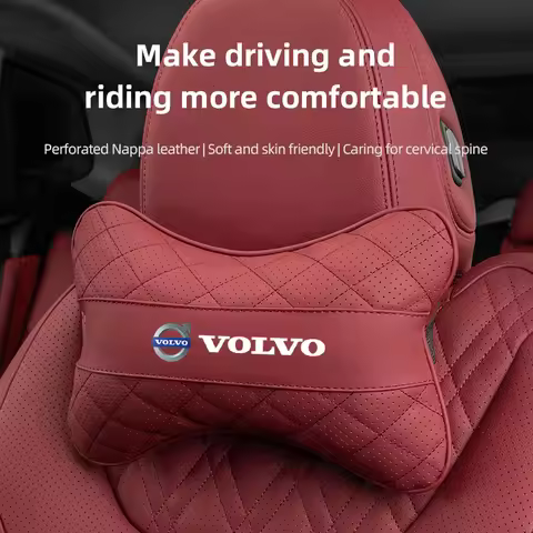 1Pcs Volvo Logo Headrest Car Seat Neck Pillow Accessories For Volvo ES90 EC40 EX40 EM90 XC90 V90 V60