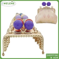 MELENE Purse Clasp Frame, Metal Candy Color Purse Frame Kiss Clasp, Bag Hardware Square Purse Frame