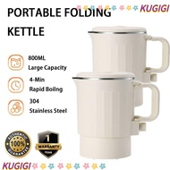 KUGIGI Mini Kettle, 800ML 2-in-1 Electric Kettle,  Foldable 304 Stainless Steel Household Kettle