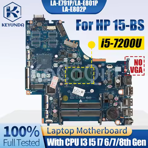 For HP 15-BS Notebook Mainboard LA-E791P LA-E801P LA-E802P Placa 924757-601 924750-001 i3i5i7 6/7/8t