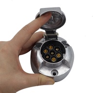 7 Pin Trailer Plug 12V Rv Sockets Trailer Accessories Black & Silver for Trailer Signal Lamp Connect