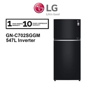 LG 547L Top Freezer GN-C702SGGM Fridge in Black Glass Finish GNC702SGGM Inverter Refrigerator Peti S