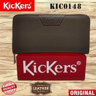 [ KICKERS LEATHER HIGH QUALITY UNISEX FULL-ZIP LONG WALLET / PURSE KIC0148