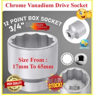 3/4'' 1'' 12PT Spanar Box Socket 46mm 55mm Spana Wrench Soket Lever Batang Spannar Buka Nut Bolt Scr