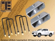Tank Engineering 4x4 U bolt Leaf Spring 2 INCH Lift Block Kit with High Strength Extended U bolts fo