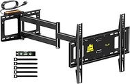 FORGING MOUNT 42 inch Long Arm TV Wall Mount with Power Strip, Full Motion Long Extension Articulati