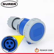 Surer 2920 Industrial Socket Female Plug Connector, 2P+E, 16A 240V, IP67 (2920 Series)