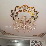 House Decoration Ceiling Ceiling Ceiling Lamp Decoration Sticker 3d Acrylic Mirror Wall Sticker Living Room Bedroom Entrance European Lighting Sticker